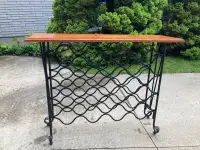Side table with wine rack