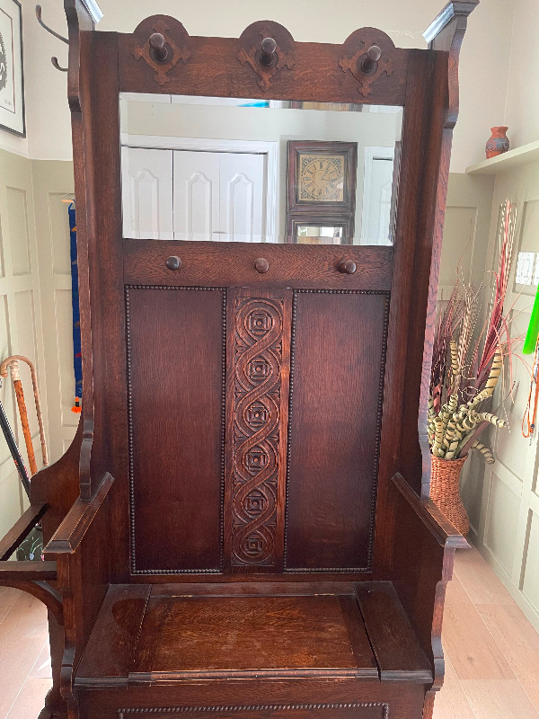 Antique Hall Tree in Hutches & Display Cabinets in Penticton