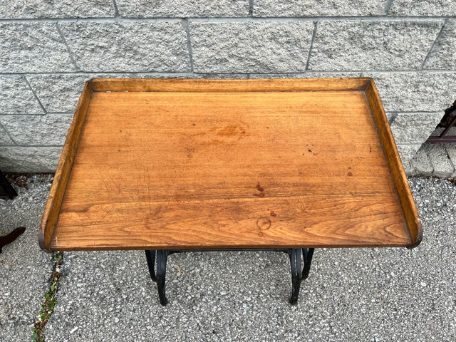 VINTAGE SEWING TABLE BASE + DOUGH BOARD TOP + RAISED EDGING in Arts & Collectibles in Mississauga / Peel Region - Image 2