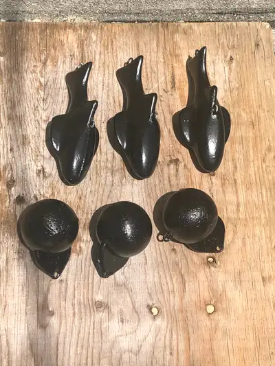 10Lb Downrigger Weights for sale. Fish shape & ball shape with fin. $45 each. No emails. Phone calls...