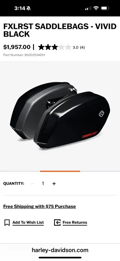 Enhance your Harley-Davidson FLXR Lowrider ST with these sleek, vivid black saddlebags, designed for...