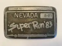 VINTAGE 1983 NEVADA Super Run '83 Belt Buckle Street Rods
