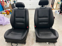 Black Leather Power Bucket Seats (Pair)