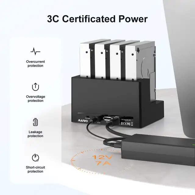 MAIWO 4 Bay Hard Drive Docking Station with Offline Cloning in Laptop Accessories in Hamilton - Image 4