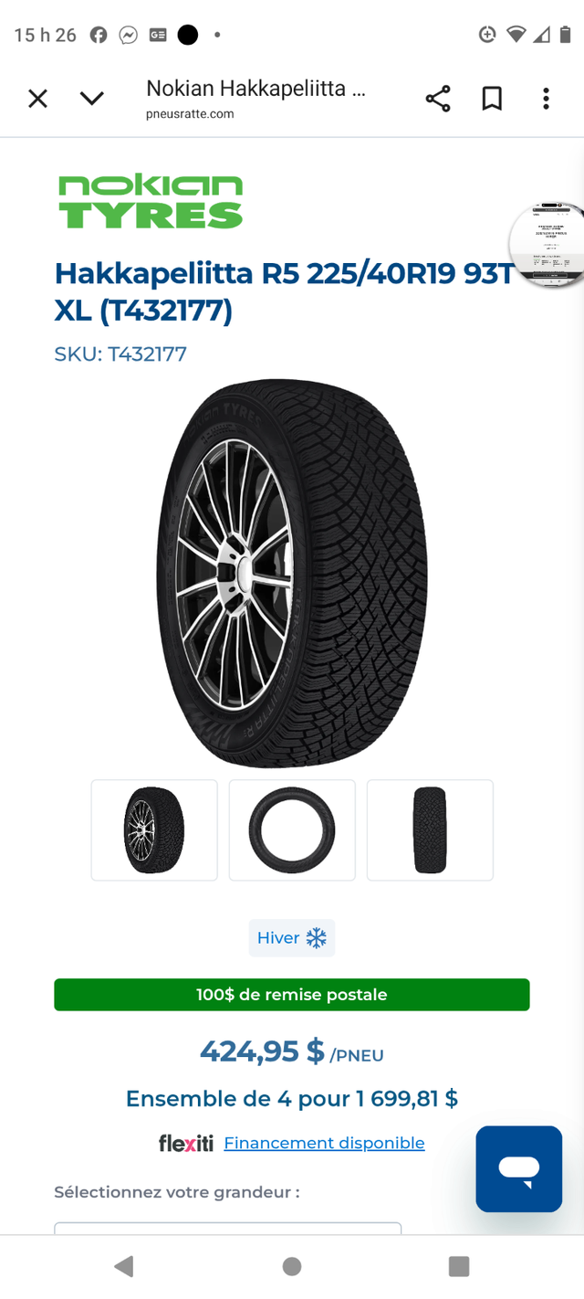 -4 pneus hiver Nokian Hakkapeliitta 225-40R19 comme neufs in Tires & Rims in Laval / North Shore - Image 10