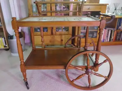Tile lined Tea cart, View more