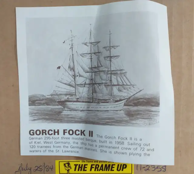 Framed Babelowsky print "Gorch Fock II" in Arts & Collectibles in Ottawa - Image 4
