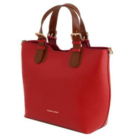 REd Tuscany leather Saffiano Leather Tote from Italy direct