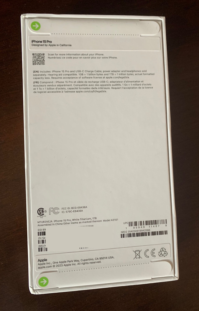 iPhone 15 pro sealed in Cell Phones in Mississauga / Peel Region - Image 2