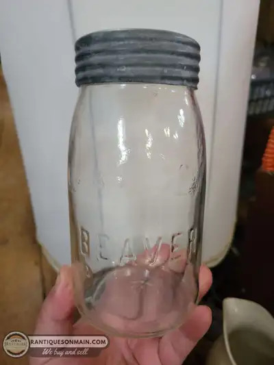 Antique Beaver Quart Jar, View more