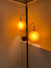 Mid century lucite tension pole lamp 