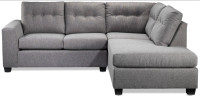 Grey Gray Sintra TWO PIECE Sectional with Chaise (Right-Facing)