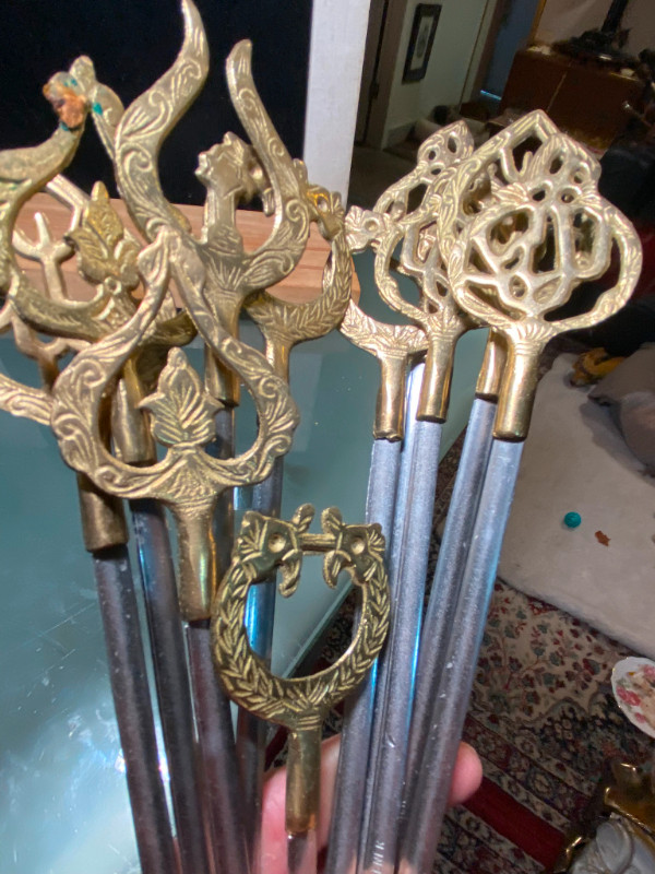 Vintage Turkish BBQ Skewers, 8 Brass and Stainless Steel Kebab S in Arts & Collectibles in Vancouver - Image 3