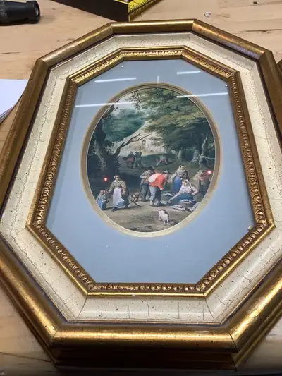Wall art home accents.  Set of 2 pictures nice frames., View more