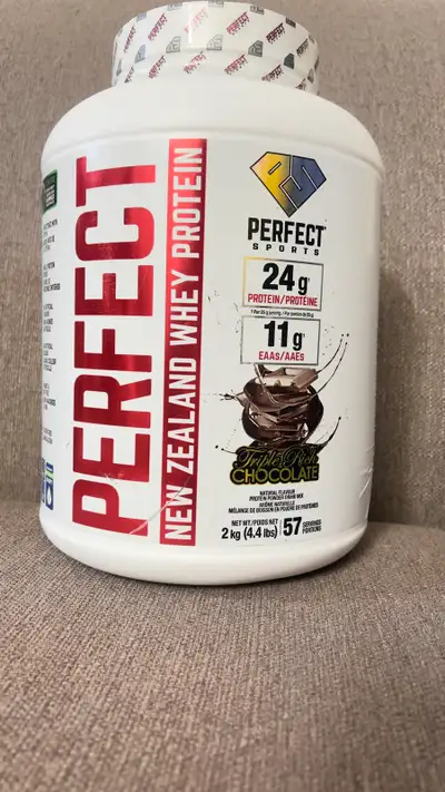 I'm selling a 2 kg container of Perfect Sports New Zealand Whey Protein in Triple Rich Chocolate fla...