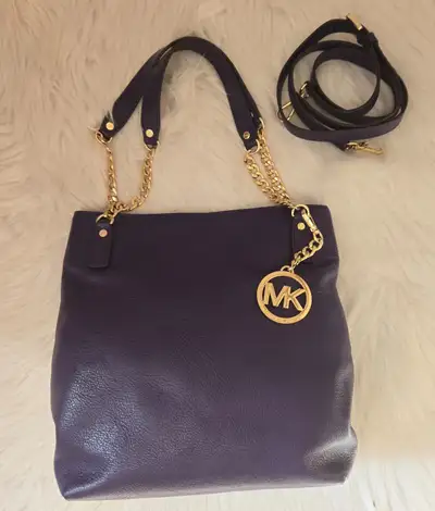 LIKE NEW "MICHAEL KORS" SHOULDER PURPLE BAG, View more