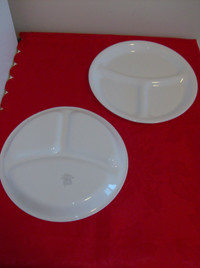 2 NEW White Corelle Plates – Divided Style + NEW Gravy Boat