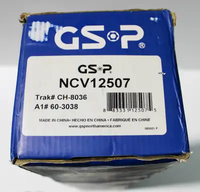 NEW IN THE BOX GSP NCV12507 CV AXLE ASSEMBLY AS PICTURED - THIS AXLE FITS A NUMBER OF DIFFERENT VEH'...