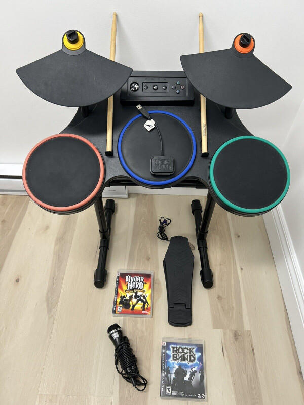 PlayStation 3 Guitar Hero Drum Set w/ Pedal & Dongle | Sony Playstation 3 |  St. Catharines | Kijiji