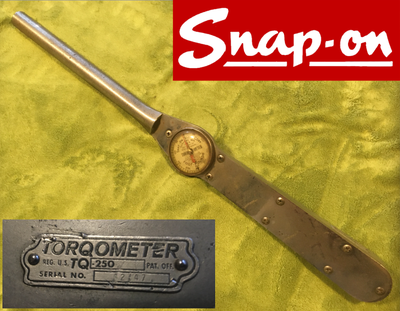 Snap-on 1/2" Drive TQ-250 'Torqometer' Torque Wrench Measures up to 250 foot/pounds. Approximately 2...