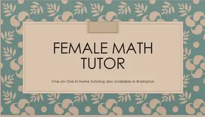 An experienced Math tutor with Masters degree from renowned Canadian University. I offer ONE ON ONE...