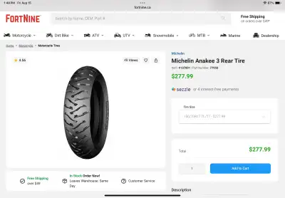 If the ad is up, it’s available New Michelin Anakee III tires Never been ridden See FortNine ads for...