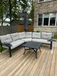 Exterior sectional + coffee table set 