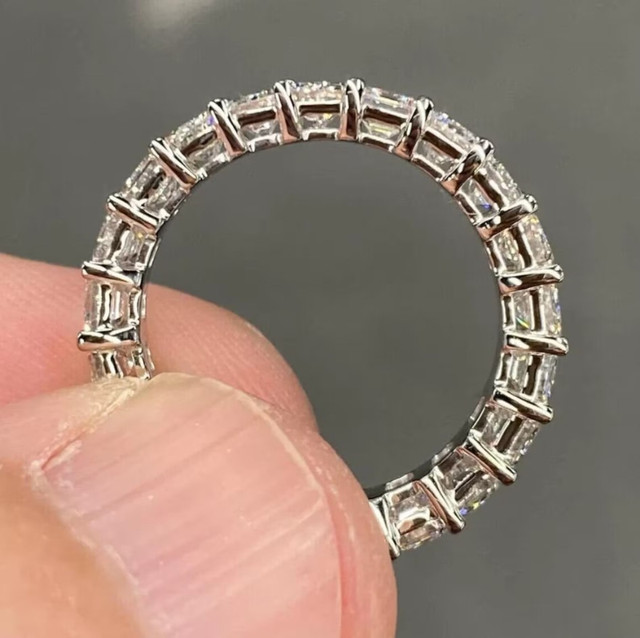 Silver and Moissanite Eternity ring in Jewellery & Watches in Edmonton - Image 4