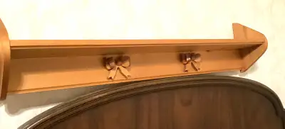 36” Long Wall Display Shelf with Decorative Wooden Bows, View more