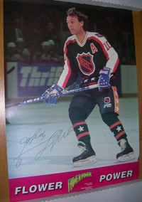 "RARE" Guy Lafleur's FLOWER POWER Energy Drink Promo Poster 1990