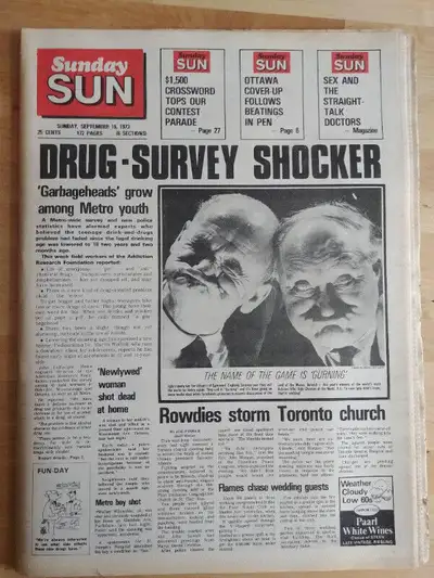 Toronto Sunday Sun Newspaper first issue, View more
