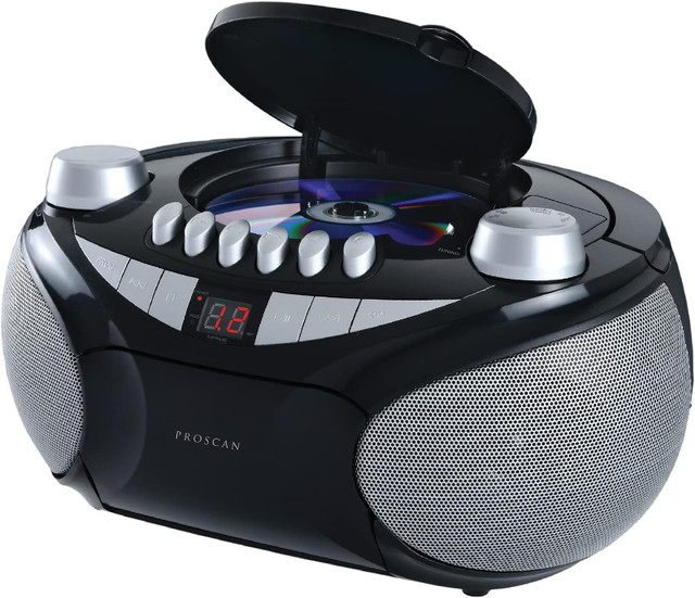 SYLVANIA Proscan PRCD286-SLVRBLK CD/Cassette Boombox with Radio in Stereo Systems & Home Theatre in Ottawa - Image 3