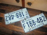 paires de plaque de 1977 a 25$ de la rédemption