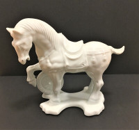 Chinese White Ceramic Horse Statue Perfect Condition 13"X12"X6"