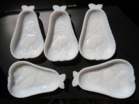 Milk Glass Pear Shaped Dishes