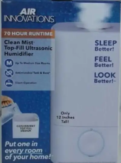 Air Innovations Clean Mist Ultrasonic Humidifier - New in box, View more