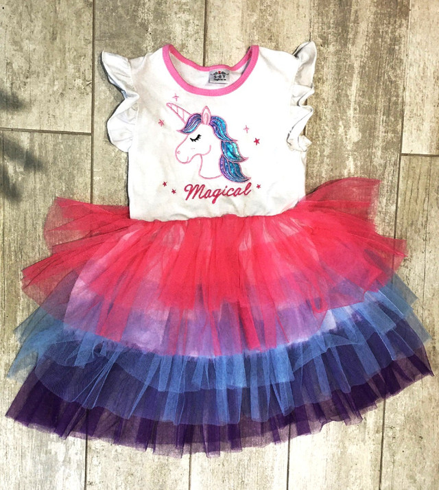 DXTON Girl 5-6 Y Summer Short Sleeve Tutu Party Birthday Dress in Kids & Youth in City of Toronto