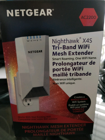 Netgear Nighthawk X4S Tri-Band WiFi Mesh Extender Works with ANY Router/Brand, not just Netgear. Exp...