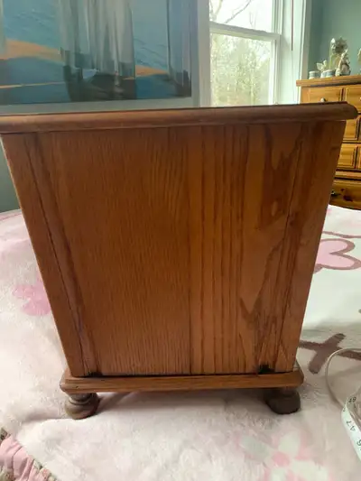 Solid oak waste paper basket, View more