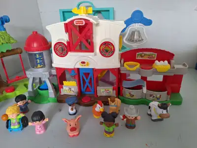 Fisher Price Little People Play-sets for sale including farm with animals and farmer, playground wit...