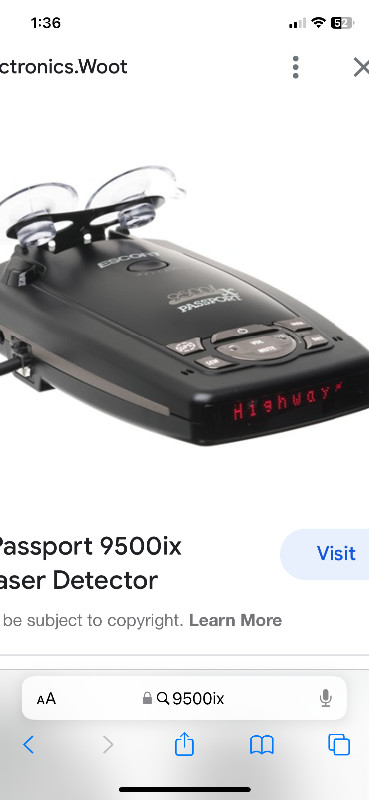 Escort Passport 9500ix Radar/Laser Detector With GPS in Audio & GPS in Red Deer - Image 2