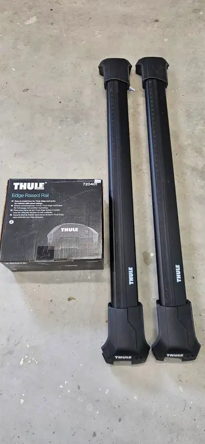 Thule Edge Raised Rail Foot with blackWing Bar Edge cross bars for sale. Fits a Bronco Sport and mos...