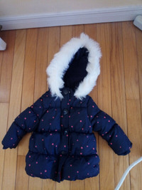Nice blue with pink stars kid's coat. Size 6-12 months