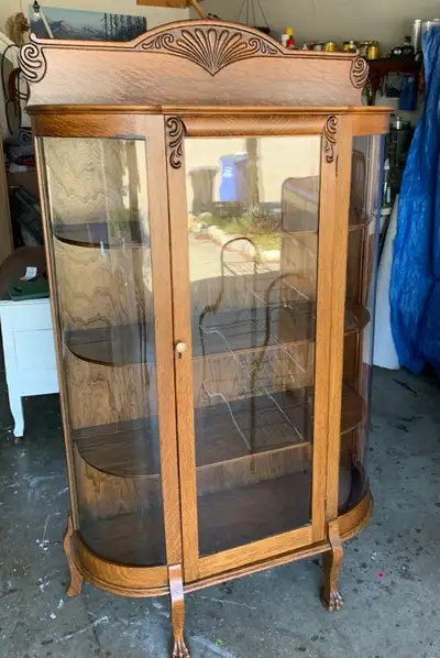 Antique Oak Display Cabinet, View more