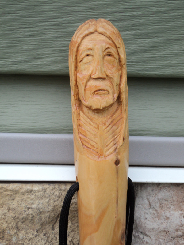 FIRST NATIONS INSPIRED HAND CARVED WALKING STICK in Fishing, Camping & Outdoors in Calgary