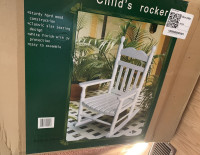 White wooden Child rocking chair  New 