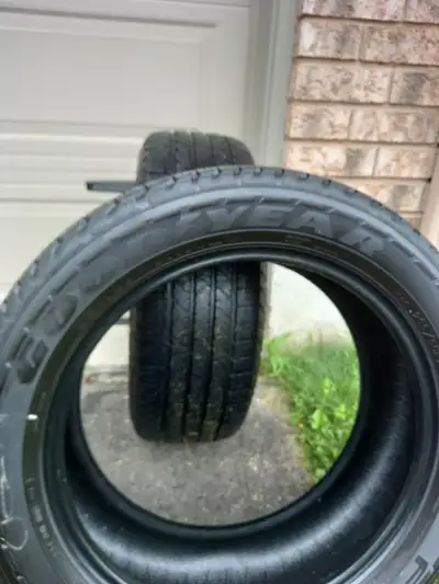 2 tires GOODYEAR 265/50/R20 all season. FORTERA. $200 OBO. 65% tread on tires in excellent condition...