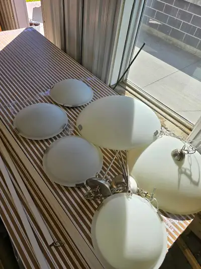 Frosted Glass Light Fixtures | $250 for the lot, View more
