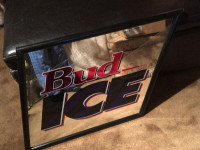 Bud Ice glass mirror sign(man cave/bar)