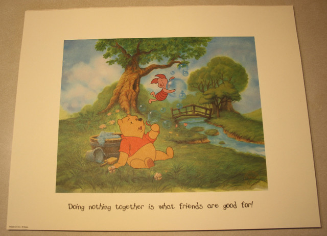 Winnie The Pooh Print - Doing Nothing Together (Framed Print) in Arts & Collectibles in Saint John - Image 2